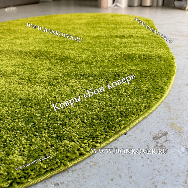 Витебский Круглый Ковер С Длинным Ворсом Зеленый