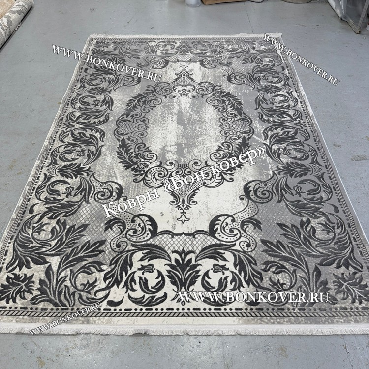 Ковер Для Гостиной Медальон Дизайн 30544 Серый