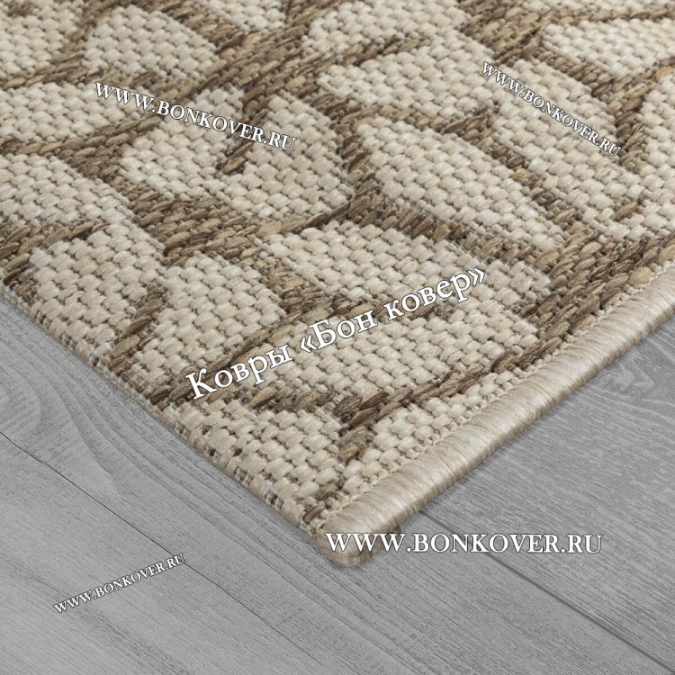 Безворсовый ковер дизайн 132 бежево-коричневый