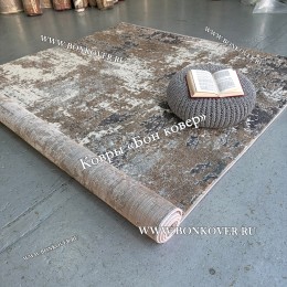 Абстрактный Ковер Серый с Коричневым Дизайн 03